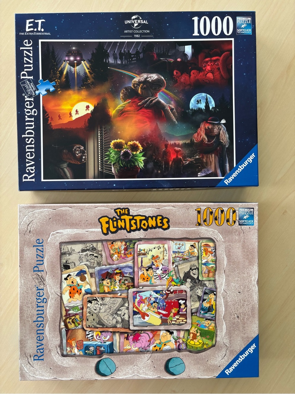 Ravensburger 1000 Pc Puzzle Bundle: E.T. & The Flintstones
